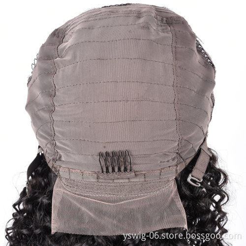 Factory Wholesale 1b# Curly Wave Wig 4x4 Lace Closure Human Hair Wigs for Black Women